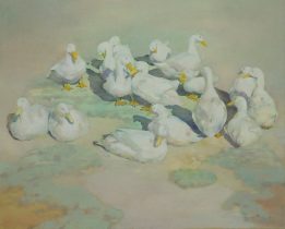 「アヒル」Acrylic and oil on canvas　38×45.5cm（F8）　2023