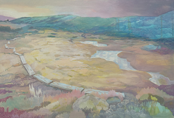 「暮れる山」Acrylic and oil on canvas　50×72.7cm（M20）　2023