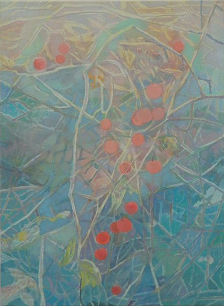「木の実」Acrylic and oil on canvas　45.5×27.3cm（M8）　2023