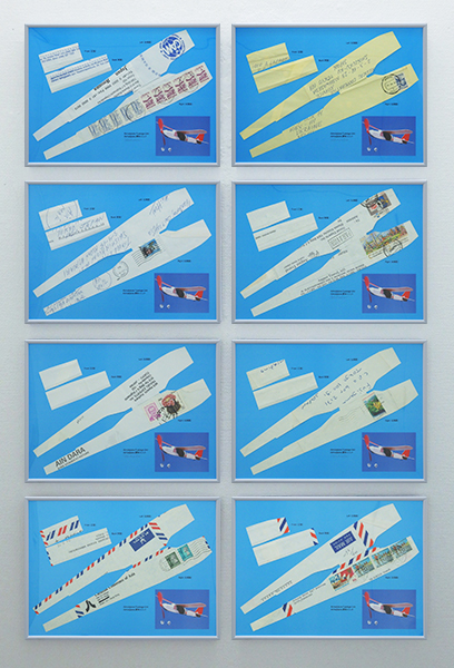 「Airmailplane」紙にレーザープリント、使用済み航空郵便　21.0×29.7cm　2023
