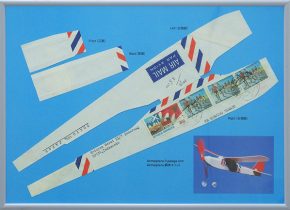 「Airmailplane」紙にレーザープリント、使用済み航空郵便　21.0×29.7cm　2023