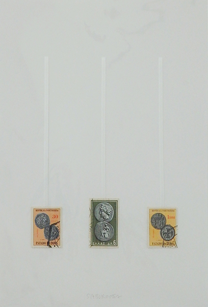 「切手の栞」切手、紐　25.7 ×18.2cm　2022