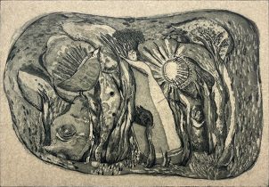 「ぬくもり」銅版画　36×53cm　2022