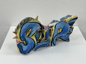 「自転車に乗って」陶　H150×W280×D80mm　2023