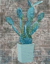 「東京」雲肌麻紙、典具帖紙、薄美濃紙、水彩、水干絵具、岩絵具、色鉛筆　14×18cm　2023