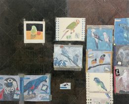 「ゆく春」典具帖紙、水干絵具、岩絵具　72.7×91cm　2022