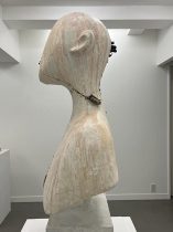 「あなたを保つもの」 陶、コンクリート、電子部品、はんだ、釘、木材、ウレタンスポンジ、銅　H820×W280×D250mm　2023