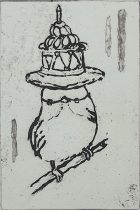 「Birthday cake」リフトグランドエッチング、アクアチント　18×12cm　2019