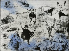 「砂漠の夢」木版リトグラフ　23×30cm　2022