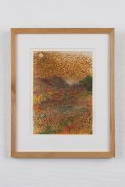 「こころの羽根」紙に鉄錆、ペン、鉛筆、アクリル　21×14.8cm　2023（撮影：谷岡康則）