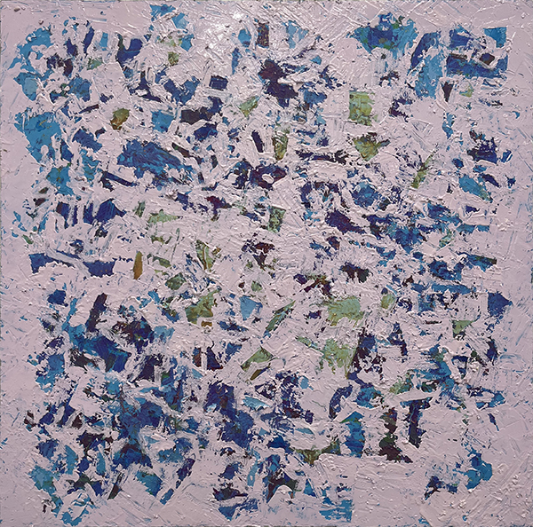 「存在の軽さに抗して、あるいは森 Sarabende」油彩、パネル　45×45cm　