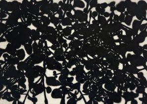 「Blood cell formation」墨、雁皮紙、木製パネル　32×45.5cm　2020