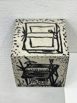 「立方体の銅版画プレス機」銅版画　10×10×10cm　2024