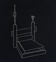 「typeCの木版プレス機」木版画　62×56cm　2024