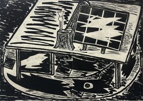 「太陽光発電の銅版プレス機」銅版画　100×140cm　2024