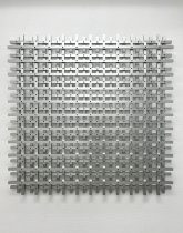 「層一格子1200-2」アルマイト加工されたアルミニウム　H120×W120×D8cm　2023