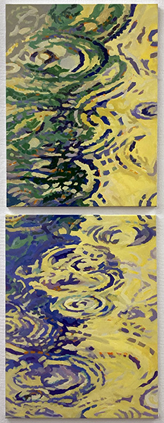 「雨波紋」キャンバスに油彩　各P12 (60.6×45.5cm)　2023　