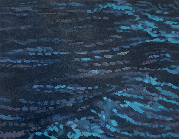 「水面」キャンバスに油彩　F6 (31.8×41cm)　2023