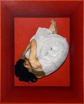 「living in a box 06」油彩、キャンバス　65.2×53cm　2024