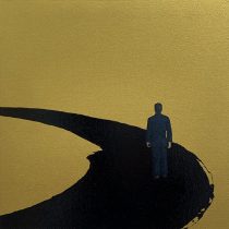 「円相に関する―考察 ～はてしなく遠い～」油彩、水性アルキド樹脂絵具、パネル　27.3×27.3cm　2021