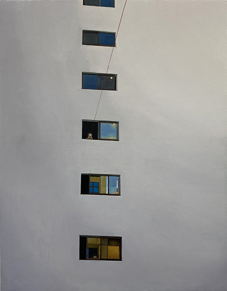 「隣家の窓 3」油彩、キャンバス　41×31.8cm　2023