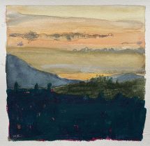 「MOVIAにて 3」蜜蠟クレヨン、クレヨン、水彩絵具、水彩紙　23×23cm　2024