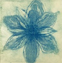 「Clematis」エッチング、アクアチント、ドライポイント、雁皮刷り　12×12cm　2023