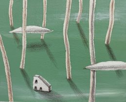 「午夜 #3」アクリル、オイルパステル、色鉛筆　150×190mm　2024