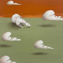 「Night watch #4」アクリル、色鉛筆、オイルパステル　410×318mm　2024