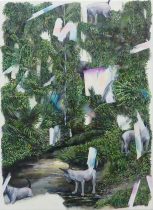 「境目を覗き見る夢」キャンバスに油彩　55×45cm　2024