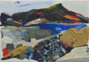 「海の道を臨む丘」キャンバスに油彩　15.8×22.7cm　2024