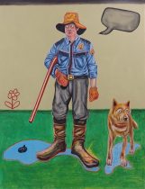 「St.Catcher B」油絵、クレパス　1620×1300mm　2024