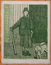 「犬と女(トラハンター)」銅版画　150×120mm　2024