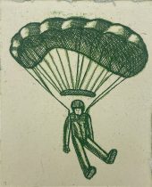 「Parachute I」銅版画　100×80mm　2024