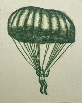 「ParachuteⅡ」銅版画　100×80mm　2024