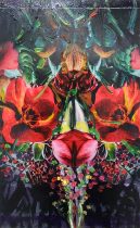 「Secret qualtet カルテット」oil,photo paper on boad　33.3×20.5cm　2024