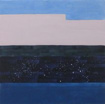 「宙」水彩、紙、パネル　S20（72.7×72.7cm）