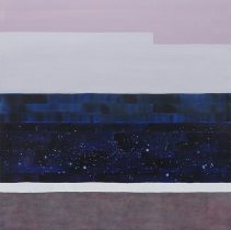 「宙」水彩、紙、パネル　S20（72.7×72.7cm）