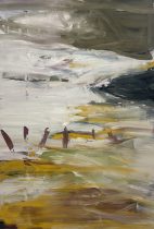 「砂嵐」顔料、画仙紙、膠、アクリルメディウム　142×95cm　2024