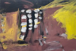 「カシュガル」顔料、画仙紙、膠、アクリルメディウム　95×142cm　2024