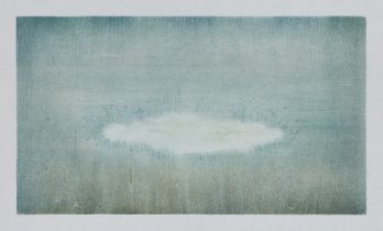 「るり沼」和紙、水性木版　210×370mm　2024
