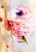 釘町一恵「かりそめ」oil,pas,pen, on photo paper　12.7×8.9cm　2024