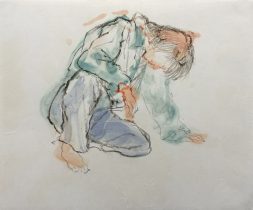 「ドローイング」画仙紙、水彩、コンテ　2024