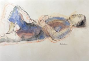 「ドローイング」画仙紙、水彩、コン テ、鉛筆　2024