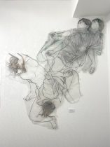 「トレーシングデッサン《U･W》《閃く傷》」トレーシングペーパー、鉛筆　2024