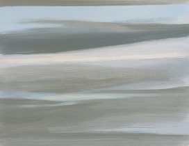 「M785《Study painting for767- 18》」油彩、キャンバス　31.8×41cm　2025