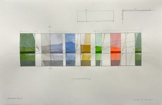 「プランドローイング 6」鉛筆、水彩、アクリル、アルシュ紙　38.3×56.4cm　2024