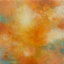 「Echoes of Color 2024 No. 10」顔料、アクリル絵具、アクリルメディウム、石膏地、 寒冷紗、パネル　15×15×3cm　2024