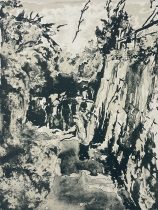 「小道の奥へ」リトグラフ、油性インク、ニューブレダン　360×270mm　2025