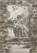 「異郷にて」リトグラフ、油性インク、ファブリアーノ　280×205mm　2025